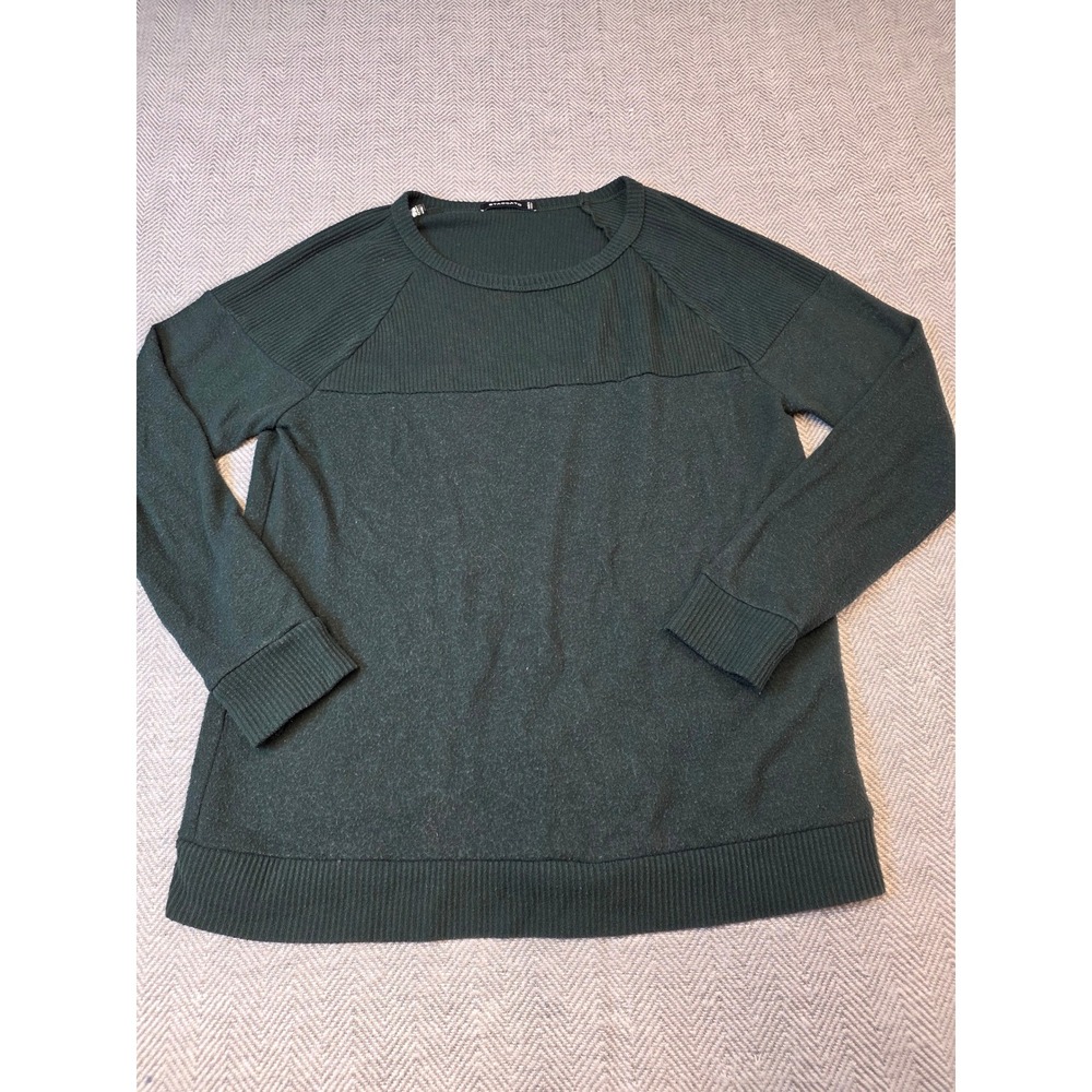 Staccato Sweater Womens Dark Green Tight Knit Ribbed Casual Long Sleeve Pullover